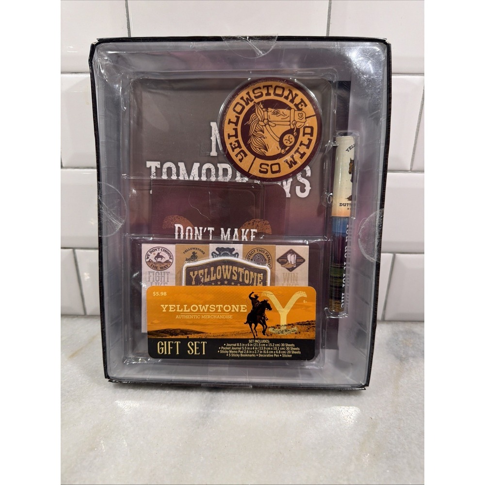 Yellowstone Journal Gift Set Includes Pen Memo Pad Sticky Bookmarks- Paramount
